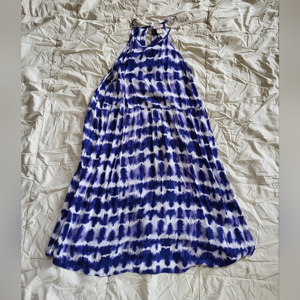 Mossimo Supply Co. Blue white tie-dye dress size small